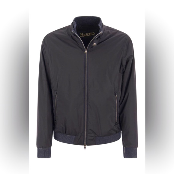 Herno Down Bomber Jacket Navy Blue Size 50